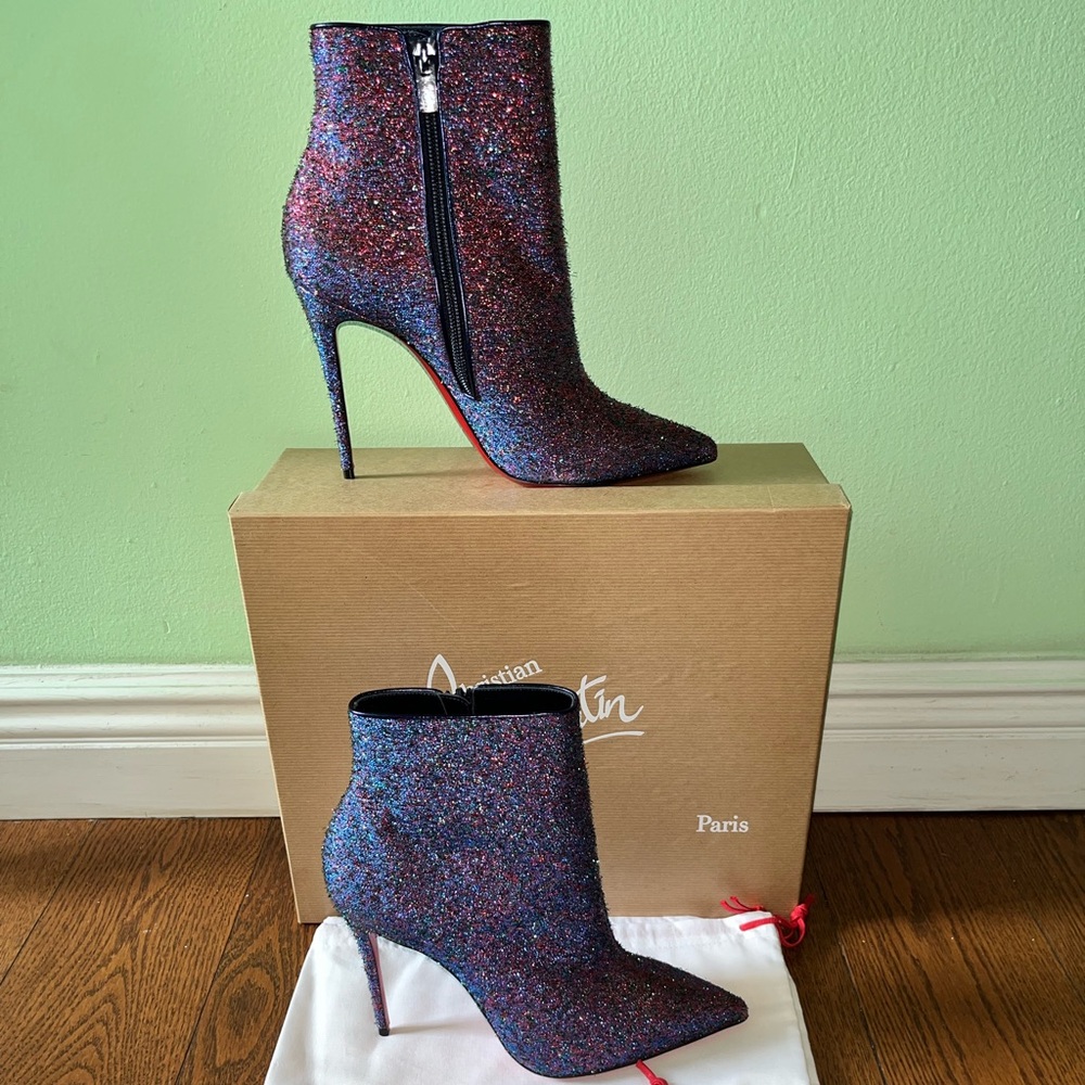 Christian Louboutin So Kate Shimmer Ankle Boots Booties - Sz 8.5 US 38.5 EU